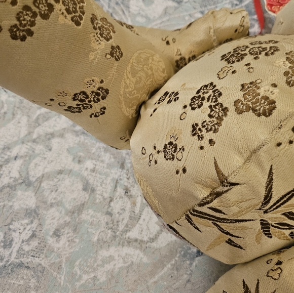 Vintage Embroidered Asian Silk Chinese Plush Teddy Bear Rotating Arms Legs - Picture 14 of 16